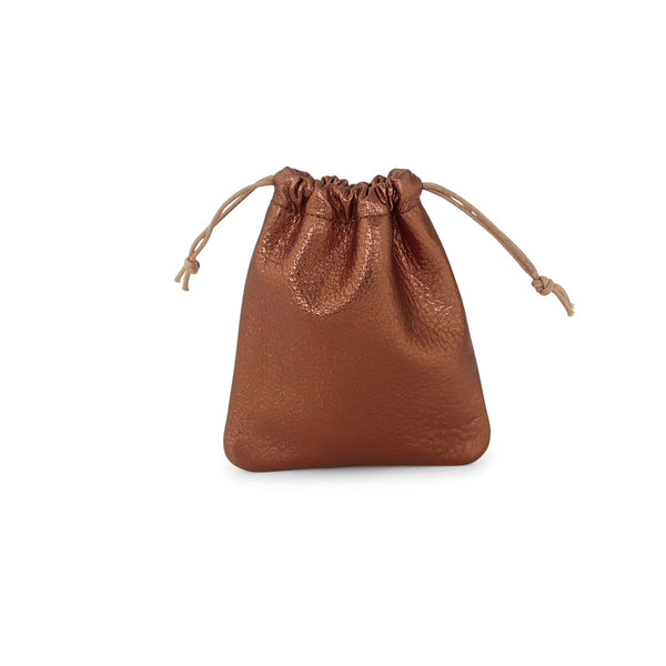 Small Leather Draw String Pouch