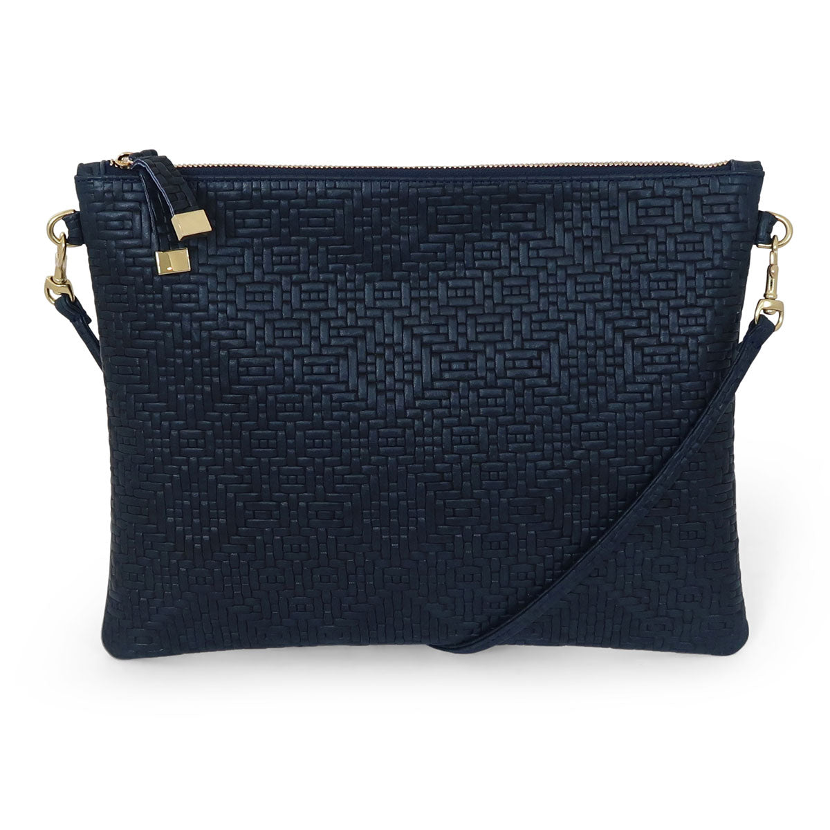 Madison Crossbody Bag in Navy Woven Argyle K.Slade