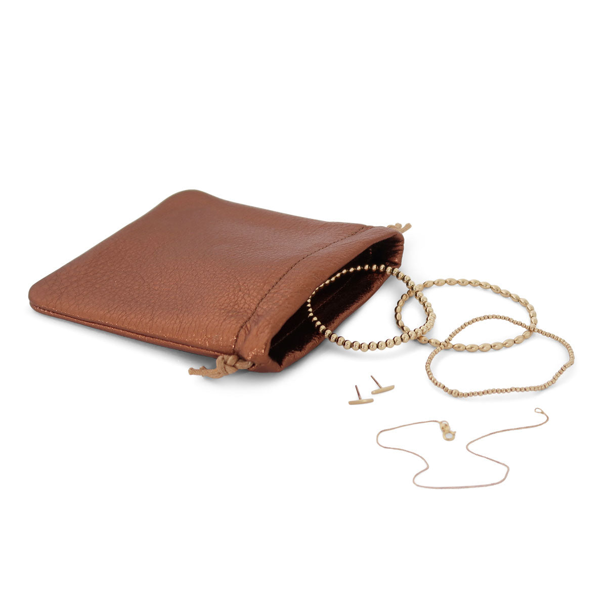 Flat Drawstring Pouch | Bronze