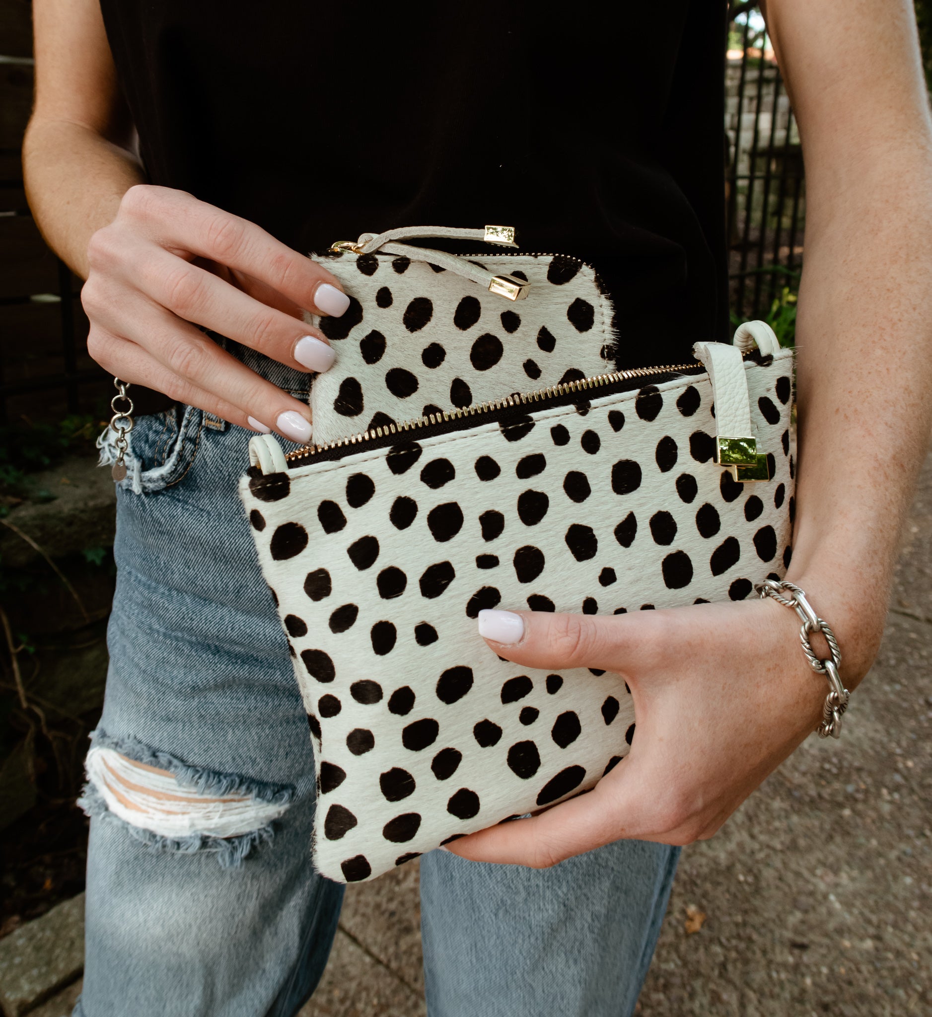 TIP Pouch (LOOPS) | White and Black Spots