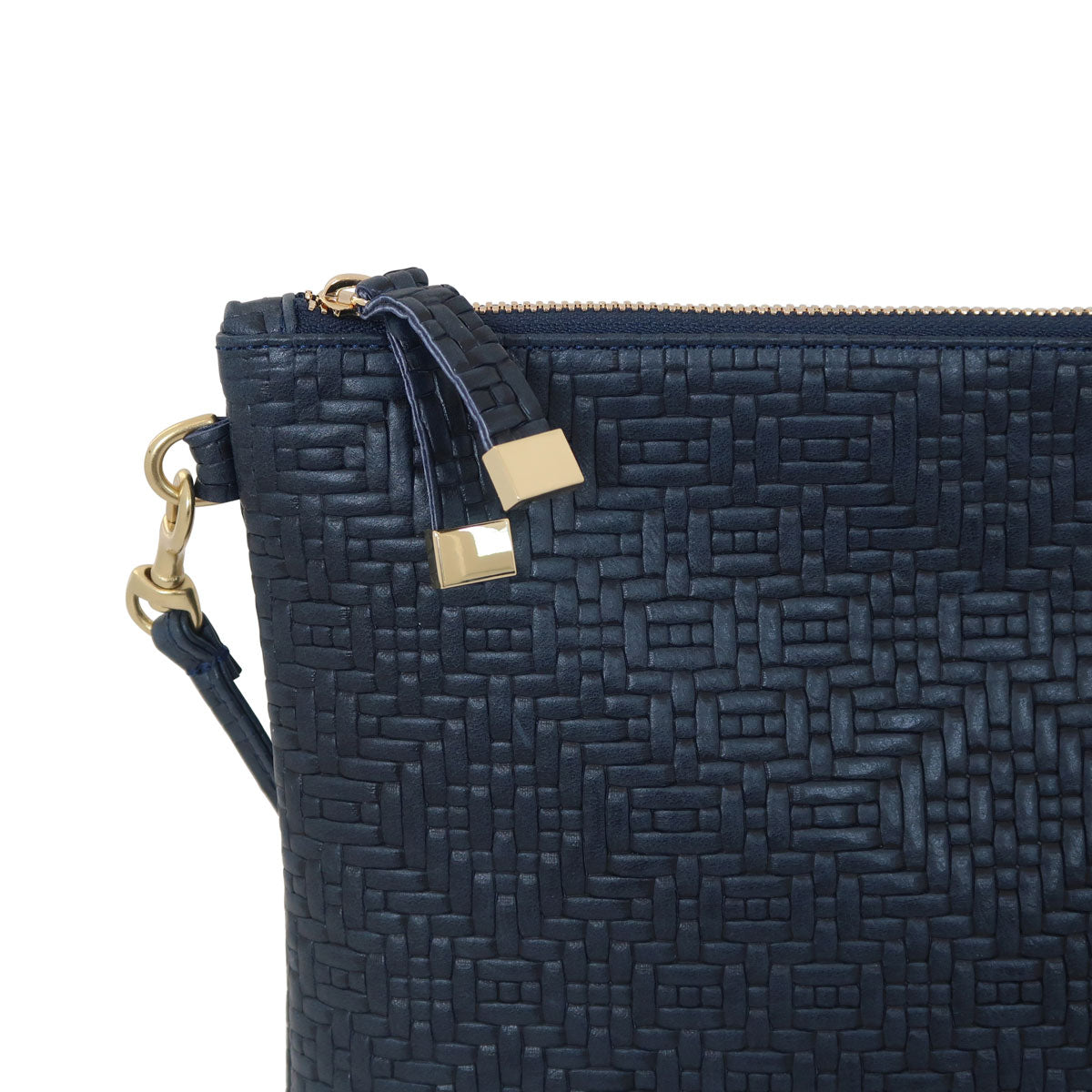 MADISON CROSSBODY | NAVY WOVEN ARGYLE