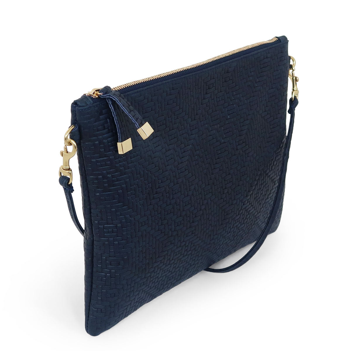 MADISON CROSSBODY | NAVY WOVEN ARGYLE