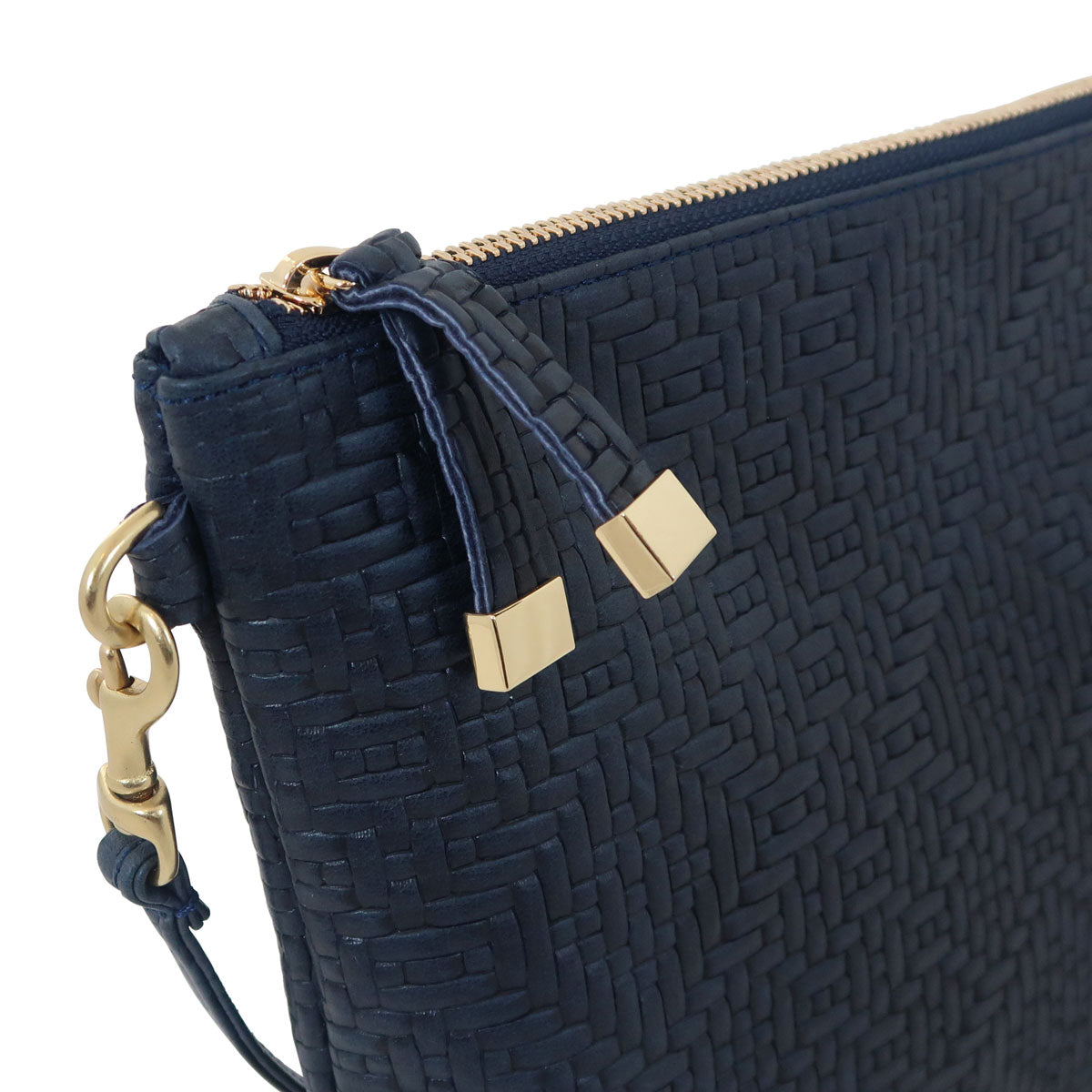 MADISON CROSSBODY | NAVY WOVEN ARGYLE