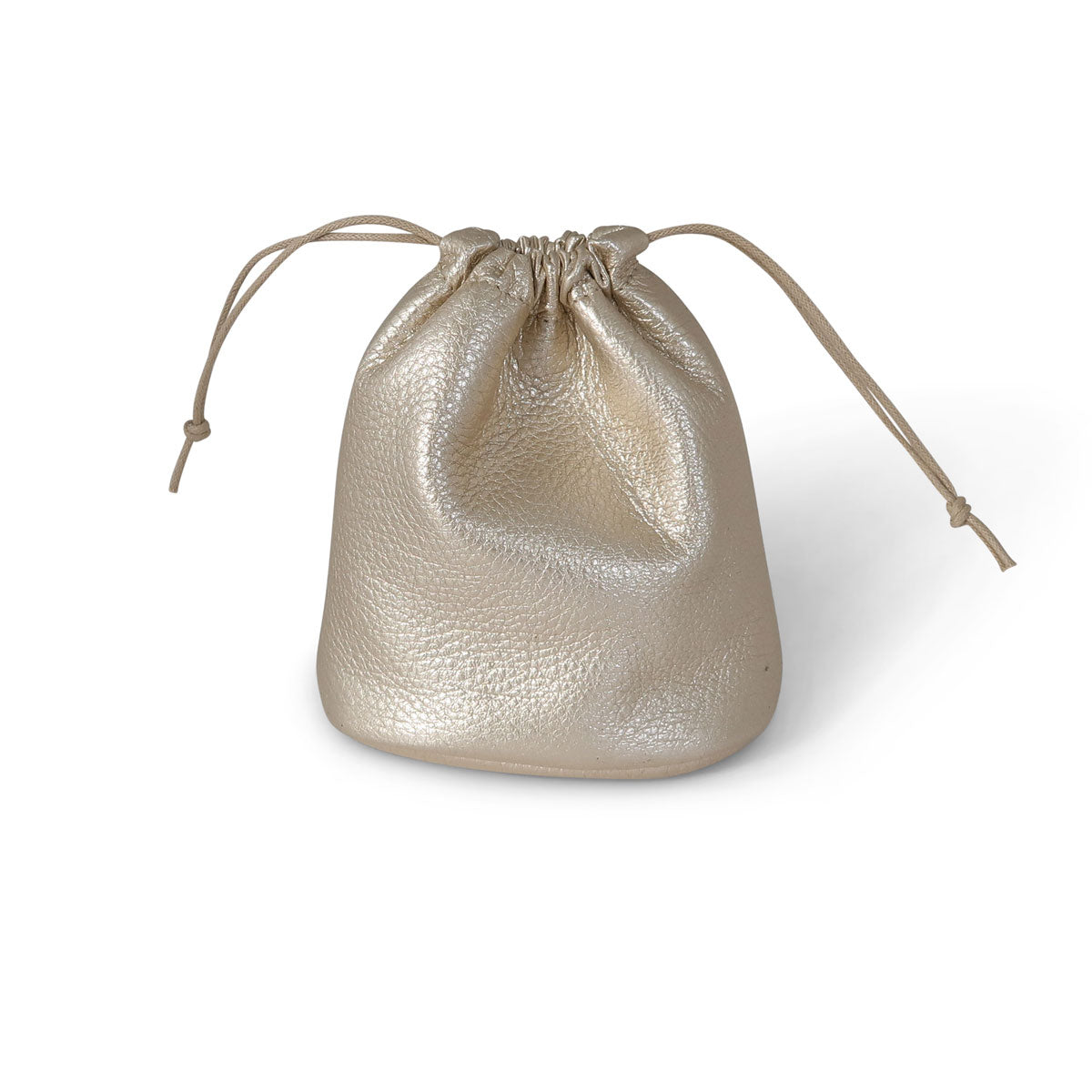 Round Drawstring Pouch Platinum